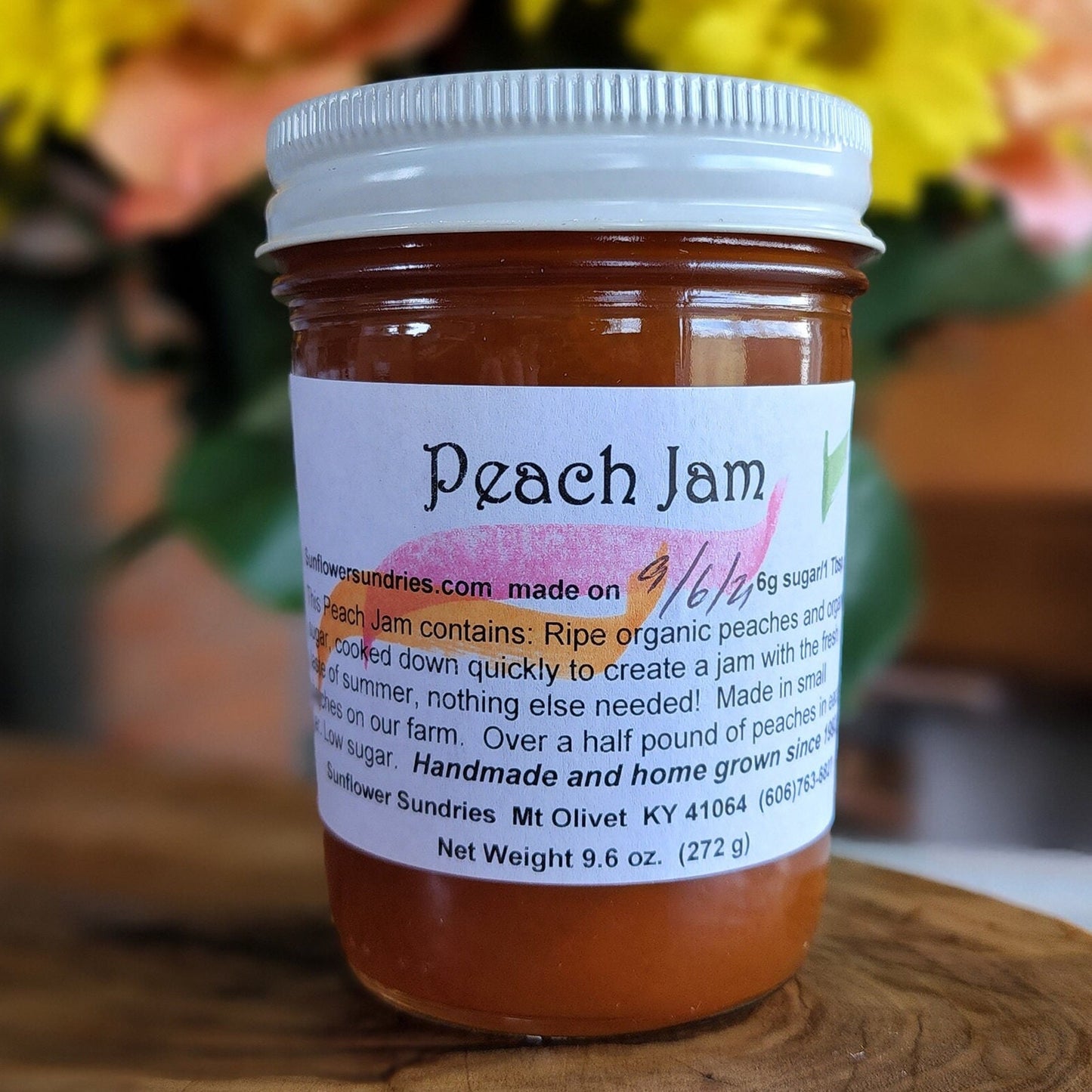 Peach Jam | Homemade Jam, Small Batch Jam, Farm Fresh Jam, Natural Jam, Low Sugar Jam, Housewarming Gift, Unique Gift, Vegan GF